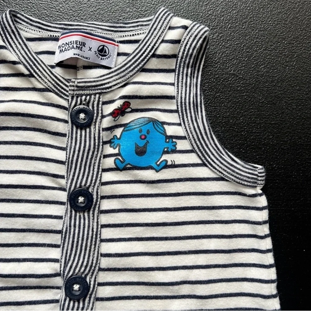 Monsieur Madame x Petit Bateau Striped Baby Romper Playsuit Nautical - Picture 2 of 10